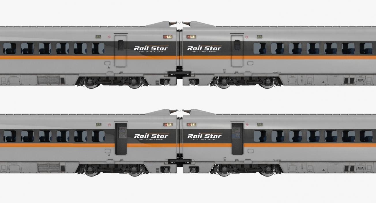 Bullet Train Rail Star Rigged 3D model