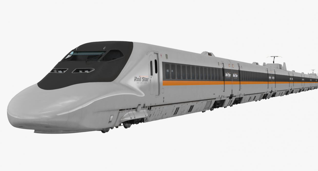 Bullet Train Rail Star Rigged 3D model