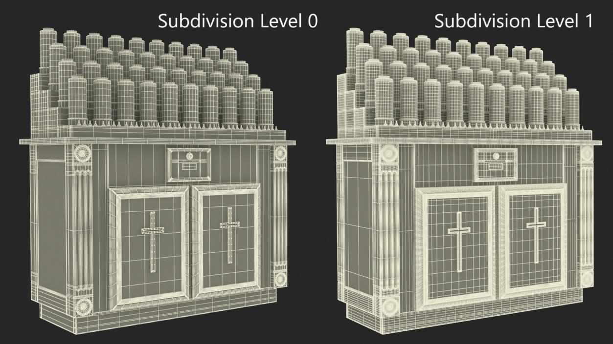 3D Church Votive Candle Stand Wooden Cabinet 2 model