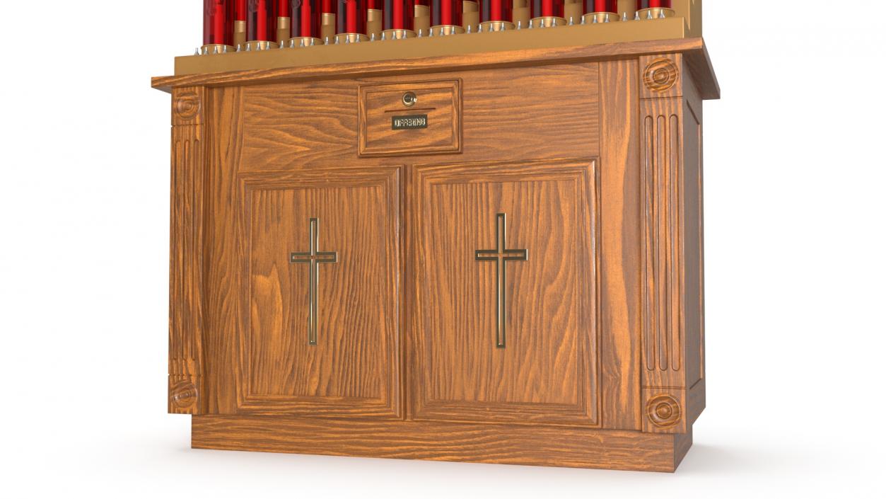 3D Church Votive Candle Stand Wooden Cabinet 2 model