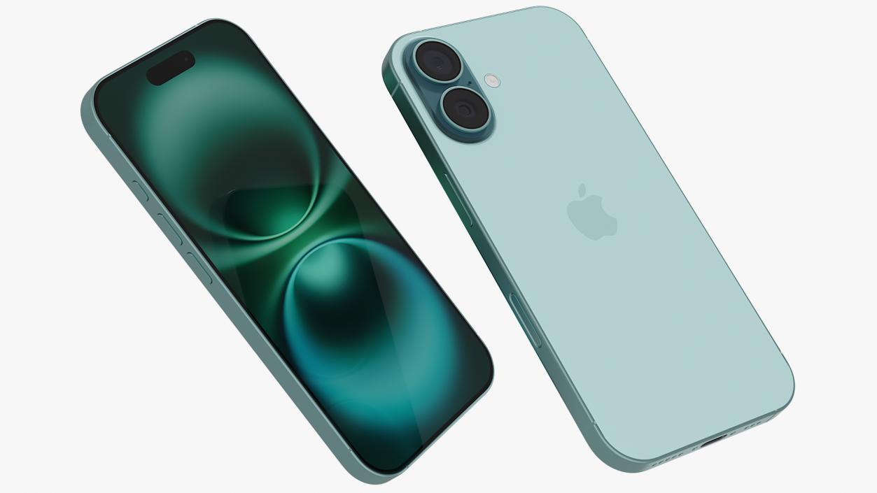 3D model Apple IPhone 16 Teal