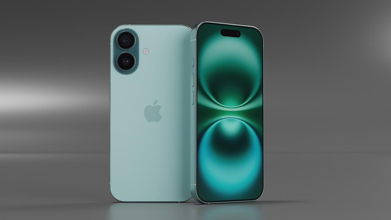 3D model Apple IPhone 16 Teal