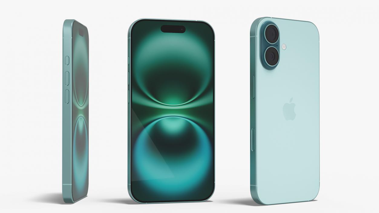 3D model Apple IPhone 16 Teal