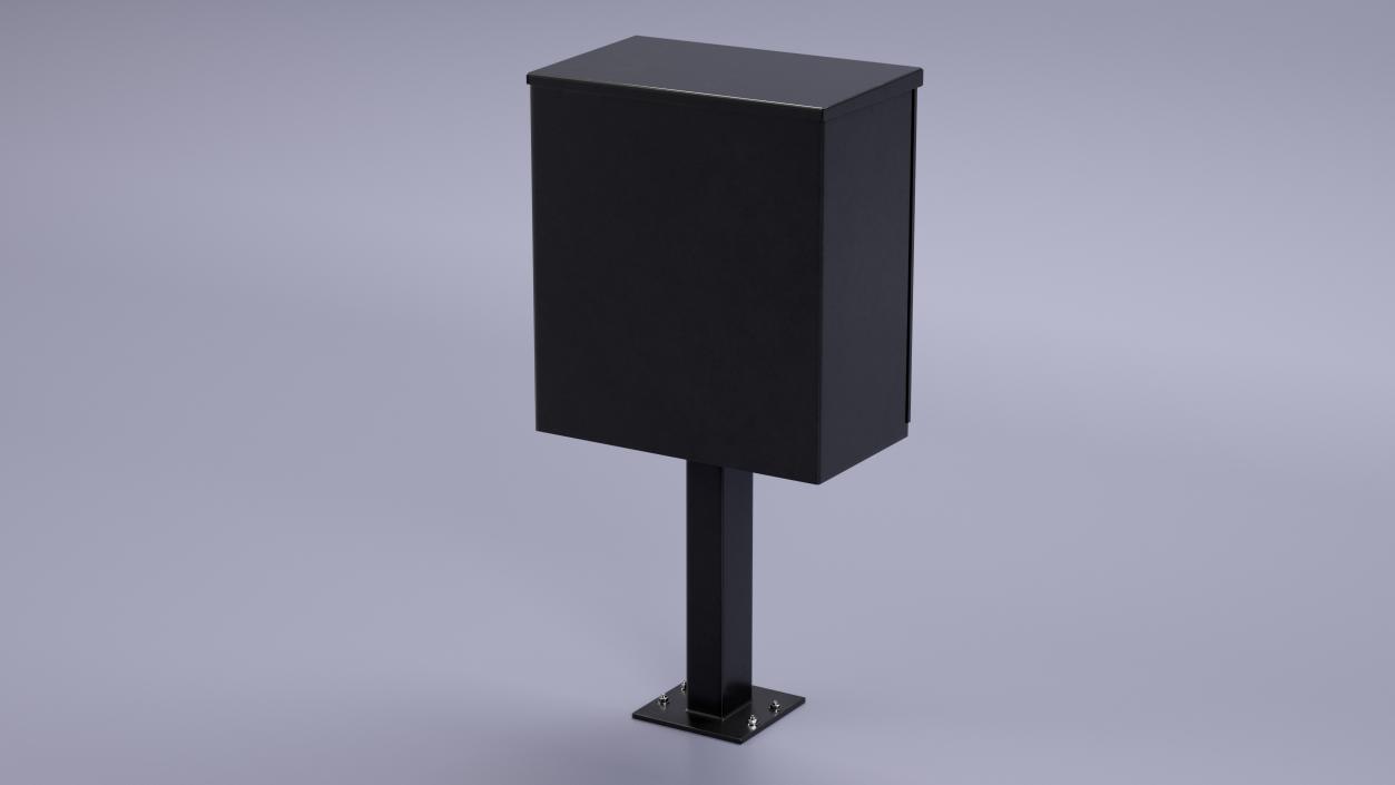 3D Black Eight Door Two Parcel Cluster Mailbox model