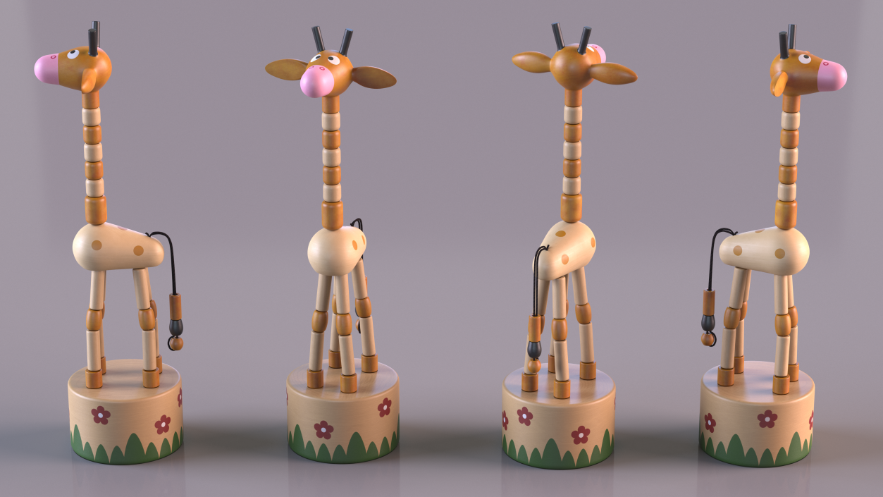 Giraffe Push Puppet Toy Rigged for Modo 3D model