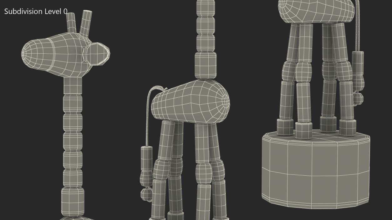 Giraffe Push Puppet Toy Rigged for Modo 3D model