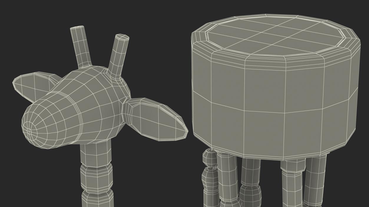 Giraffe Push Puppet Toy Rigged for Modo 3D model