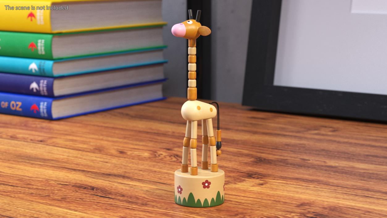 Giraffe Push Puppet Toy Rigged for Modo 3D model