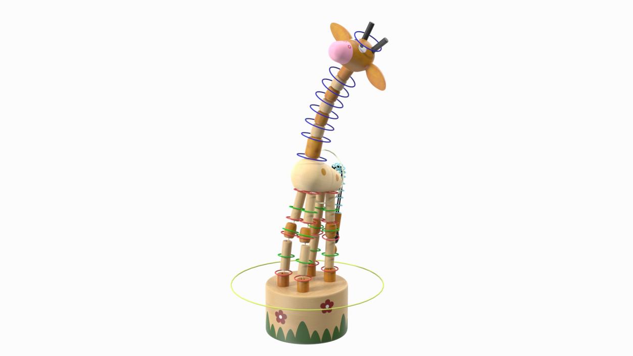 Giraffe Push Puppet Toy Rigged for Modo 3D model