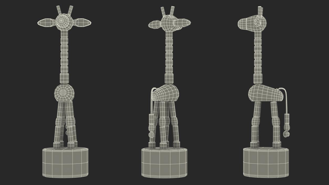 Giraffe Push Puppet Toy Rigged for Modo 3D model