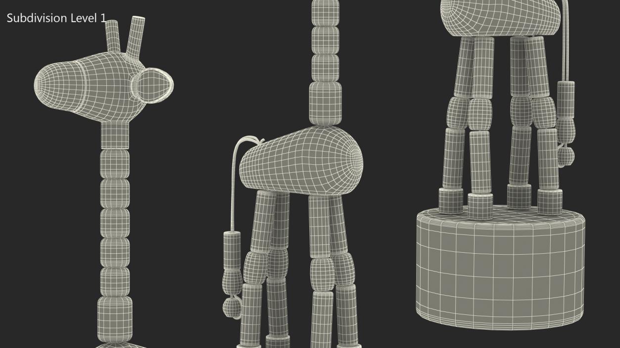 Giraffe Push Puppet Toy Rigged for Modo 3D model