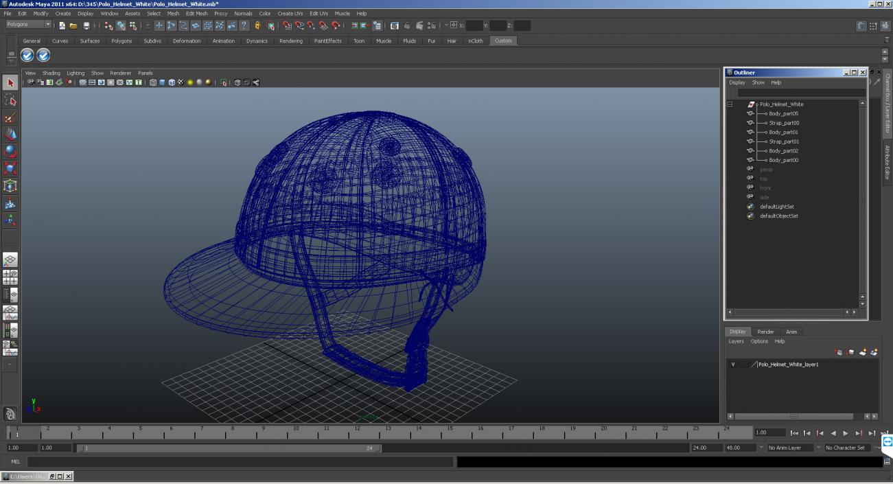 3D Polo Helmet Navy Blue