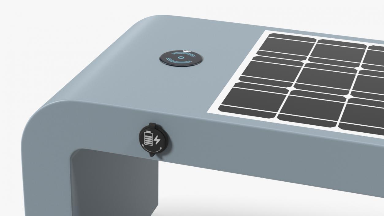 Smart Solar Bench Grey 2 3D model