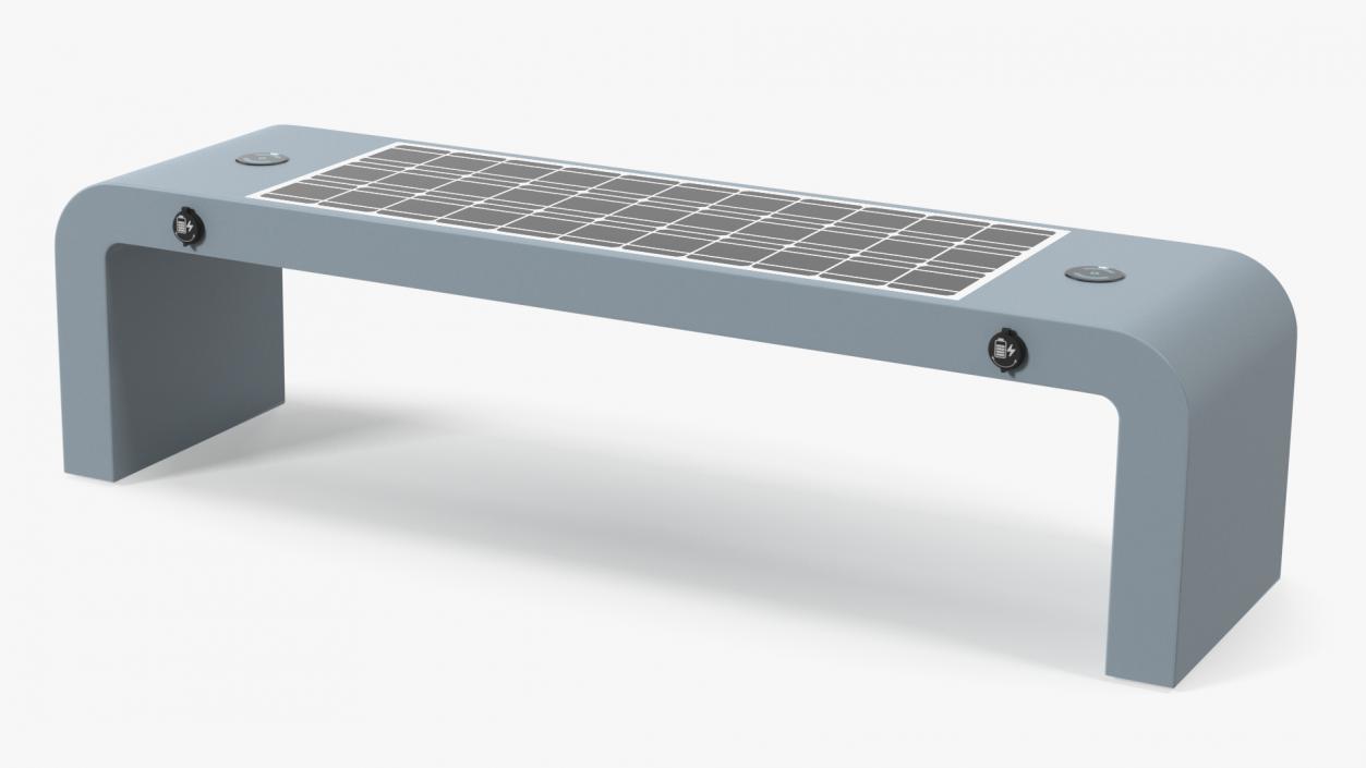 Smart Solar Bench Grey 2 3D model