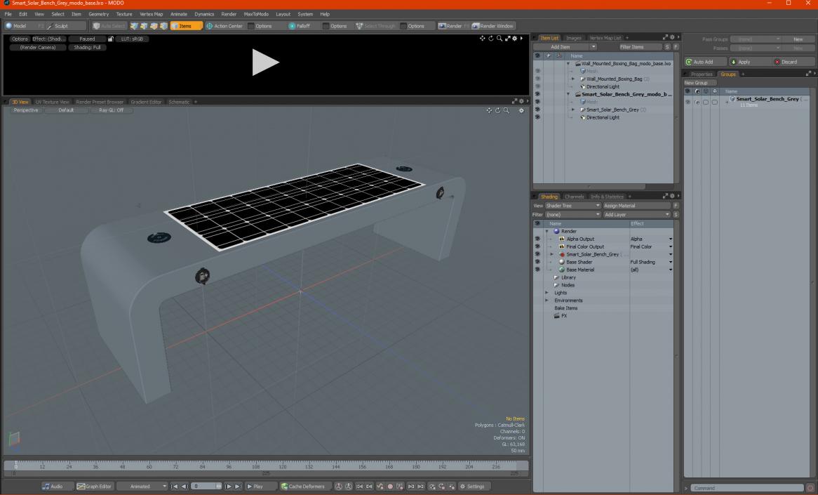 Smart Solar Bench Grey 2 3D model