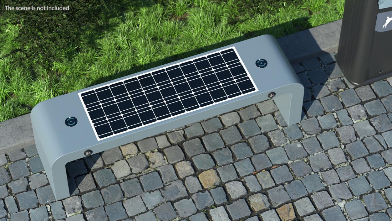 Smart Solar Bench Grey 2 3D model