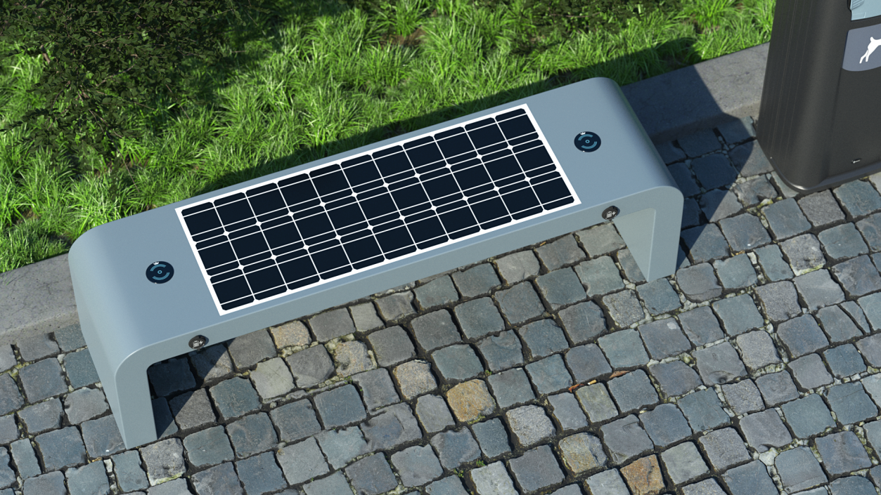 Smart Solar Bench Grey 2 3D model