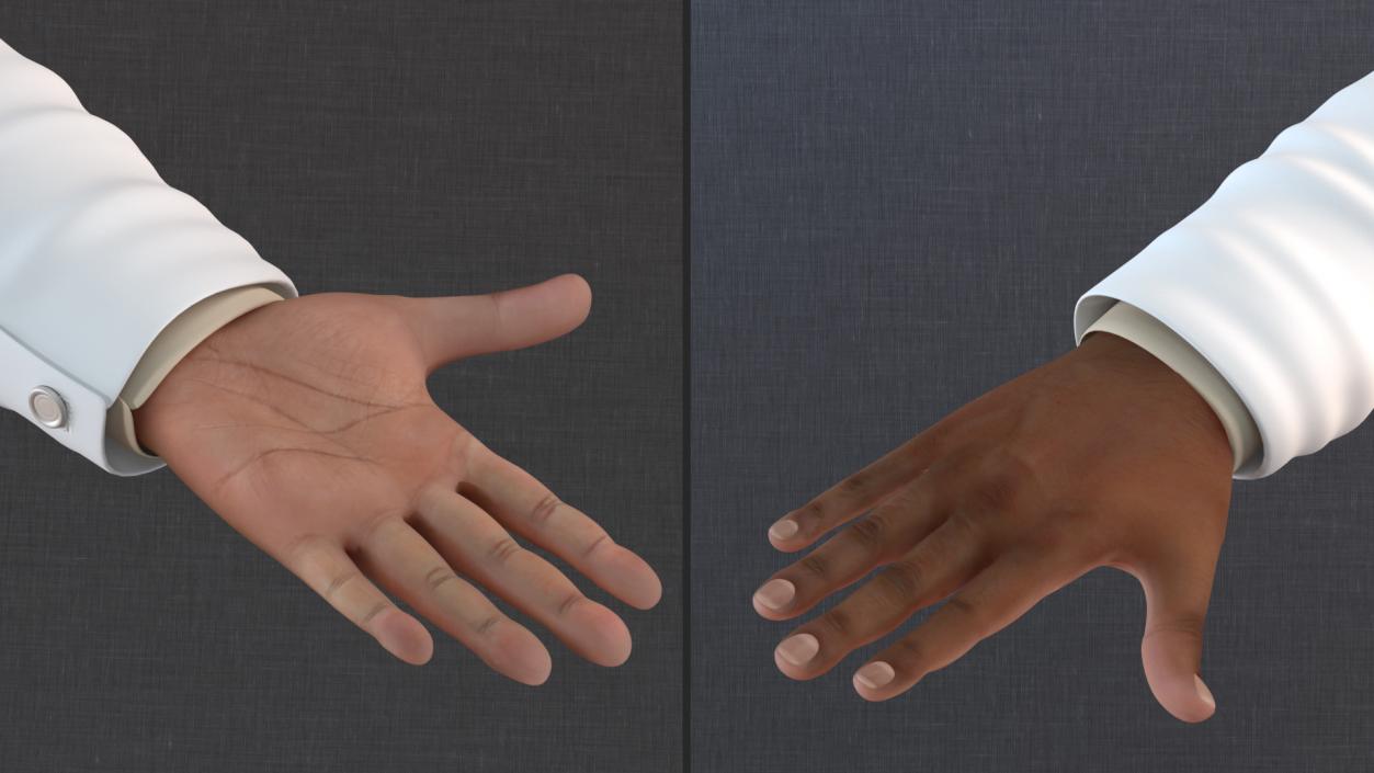 3D model Light Skin Black Male Doctor Rigged