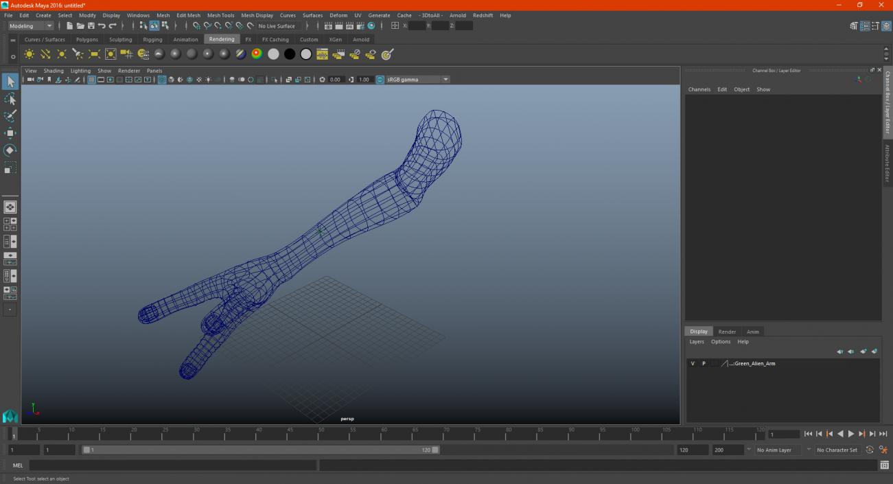 3D model Green Alien Arm