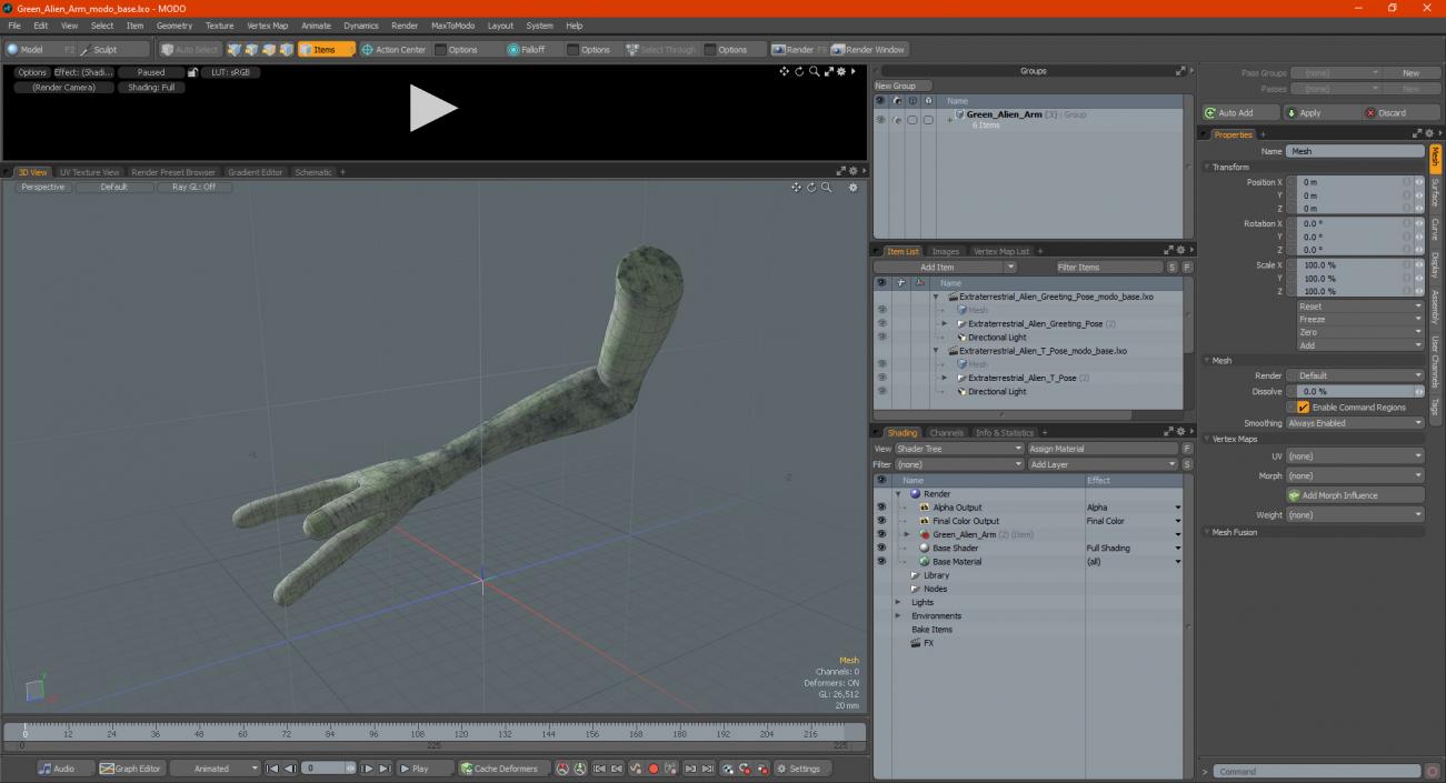 3D model Green Alien Arm