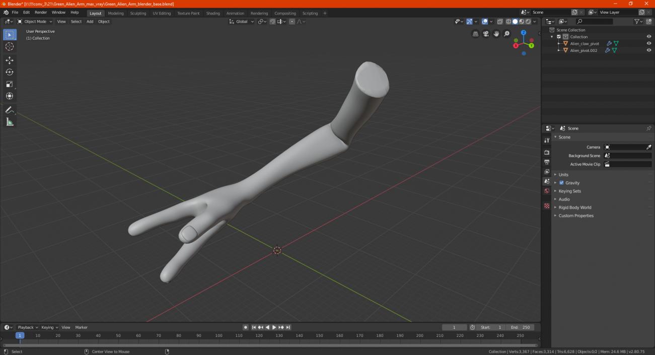 3D model Green Alien Arm