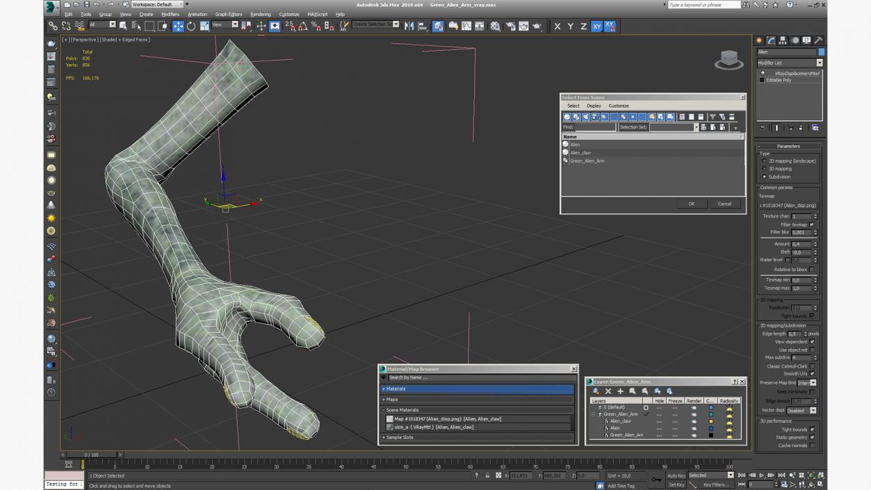 3D model Green Alien Arm