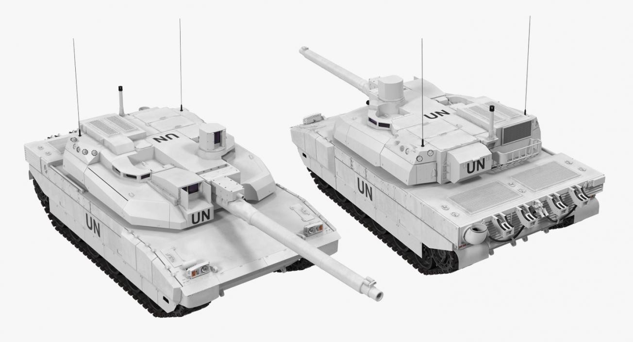 Tank AMX-56 Leclerc United Nations 3D model