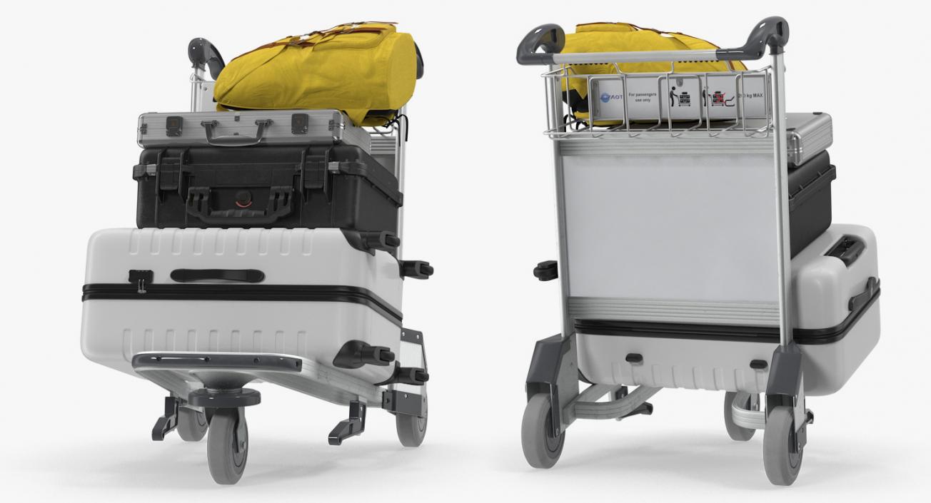 Airport Luggage Trolley with Baggage 3D Models Collection 3D