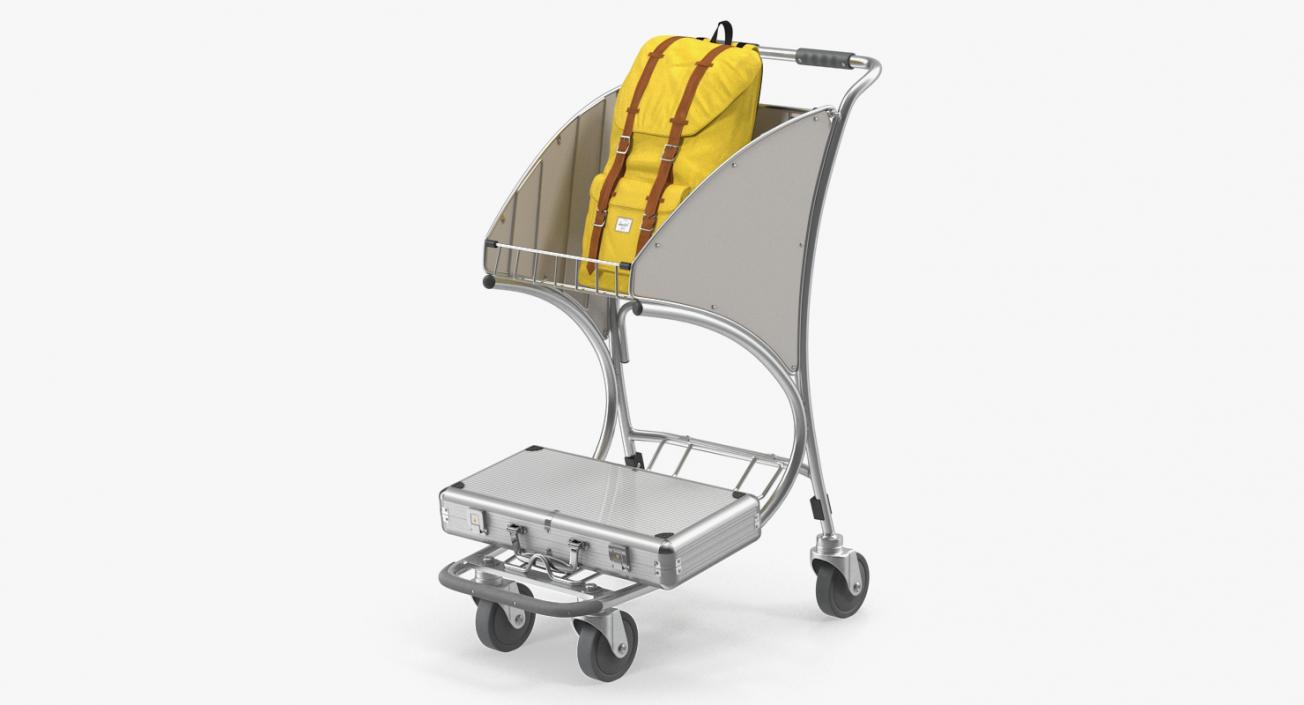 Airport Luggage Trolley with Baggage 3D Models Collection 3D