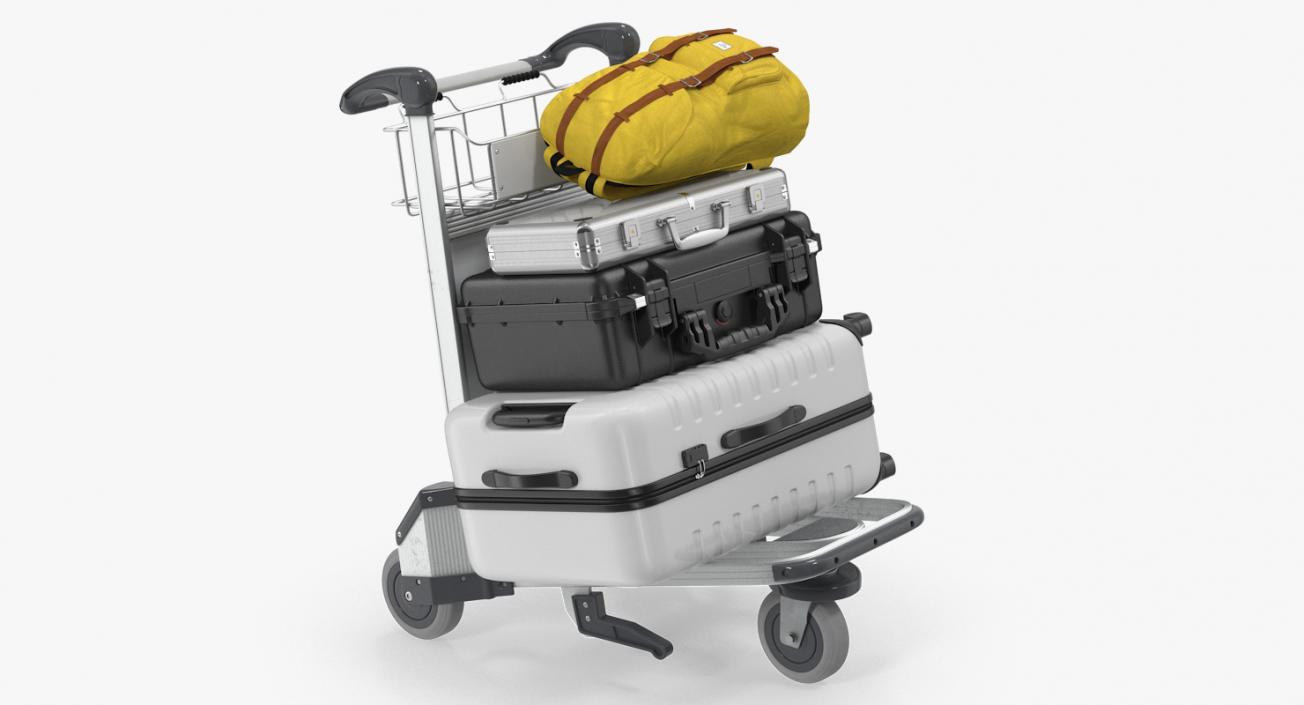 Airport Luggage Trolley with Baggage 3D Models Collection 3D