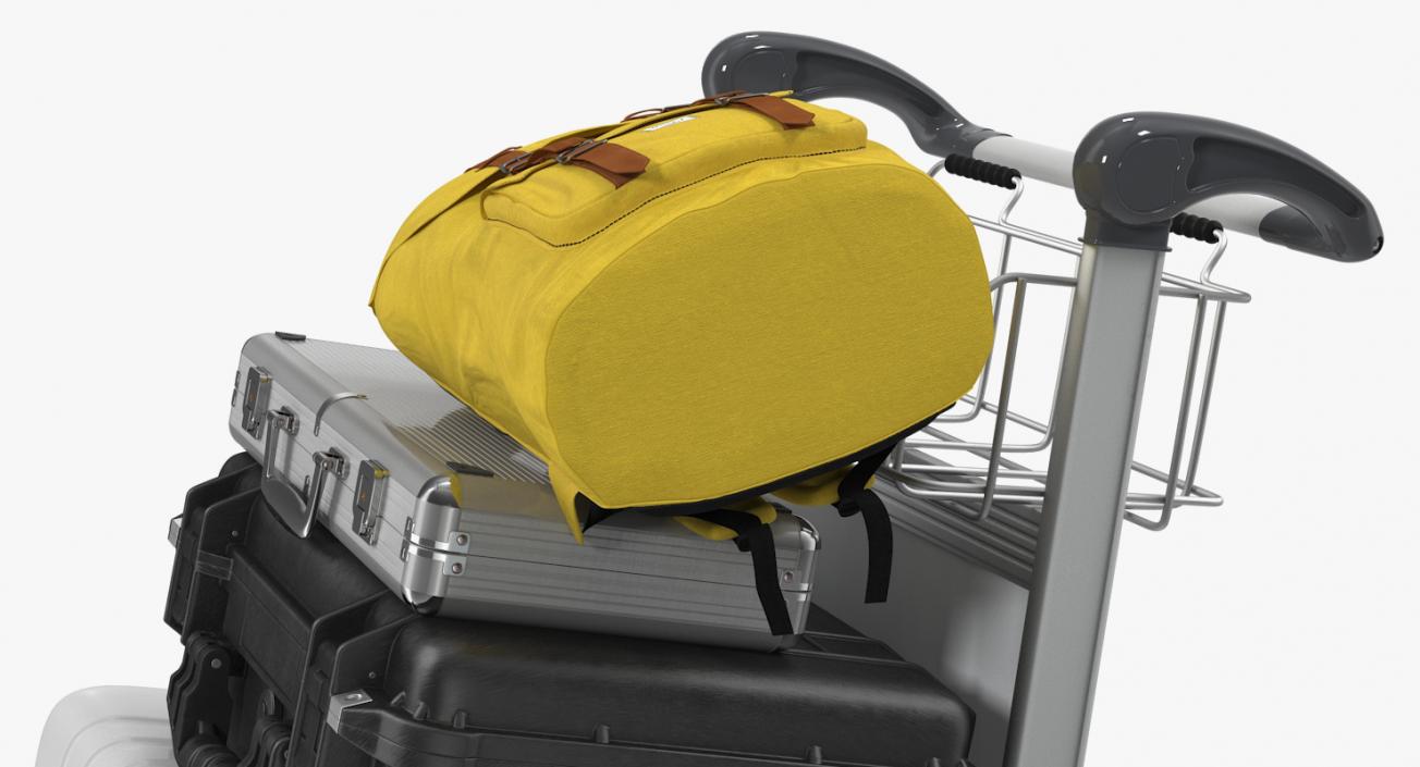 Airport Luggage Trolley with Baggage 3D Models Collection 3D