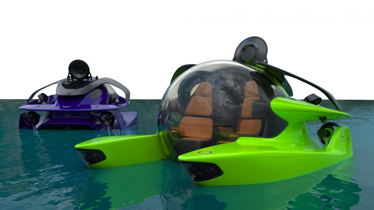 3D Aston Martin Submarine Ocean Water Rigged