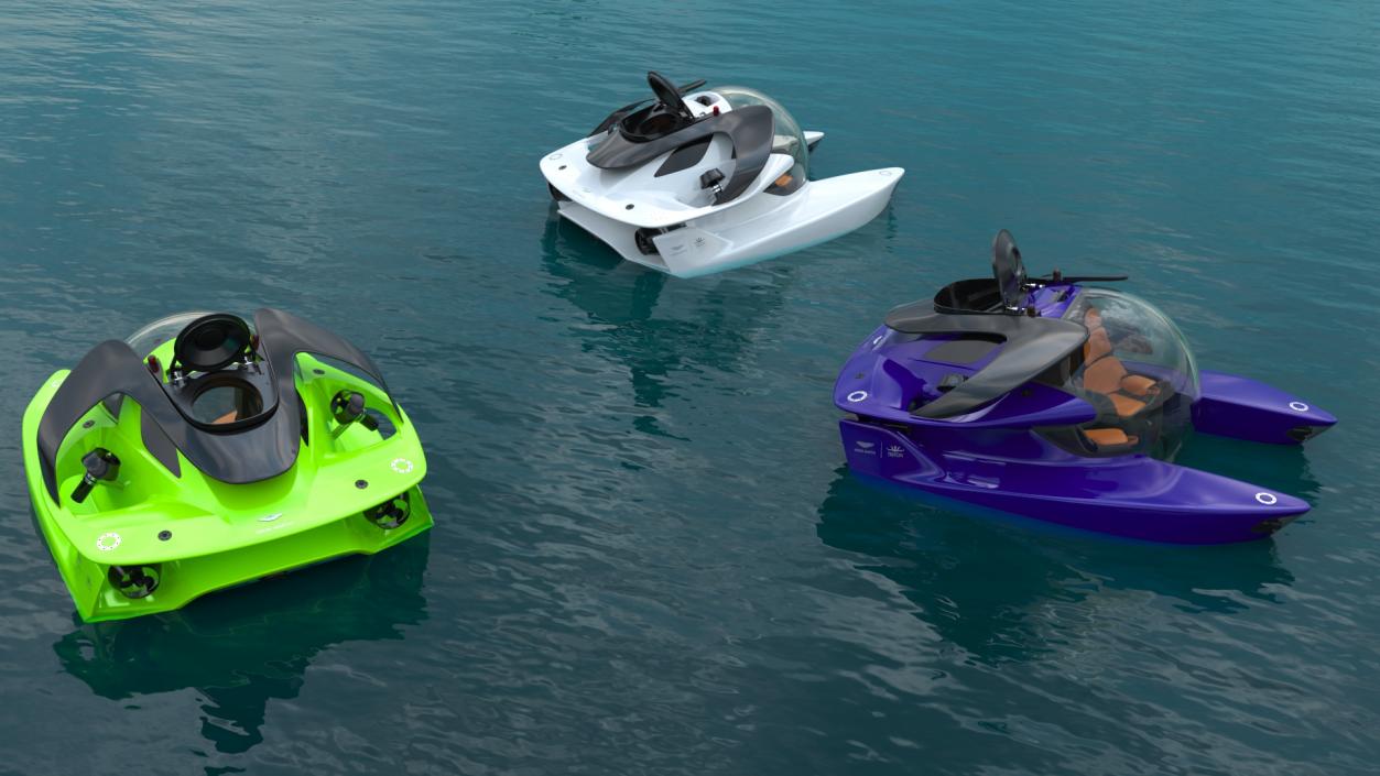 3D Aston Martin Submarine Ocean Water Rigged