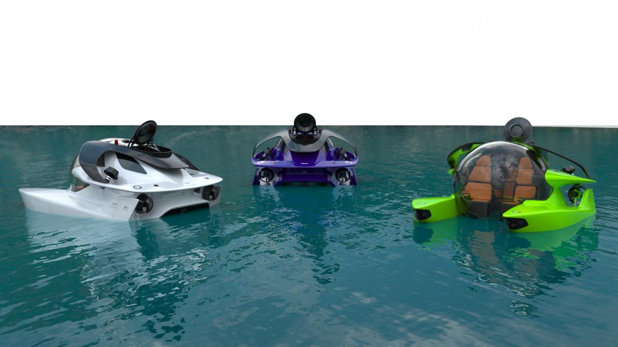 3D Aston Martin Submarine Ocean Water Rigged