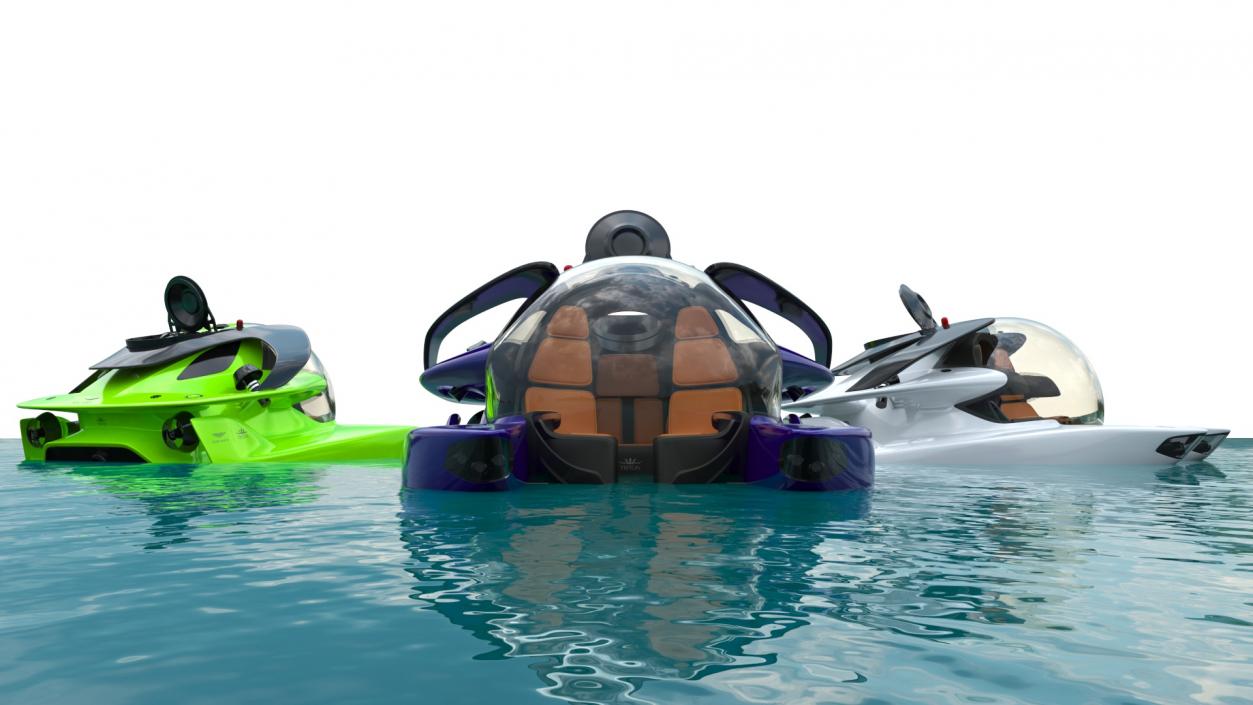 3D Aston Martin Submarine Ocean Water Rigged