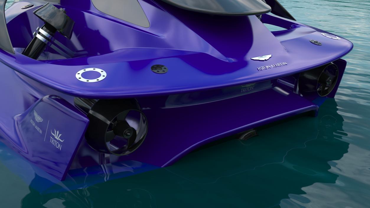 3D Aston Martin Submarine Ocean Water Rigged