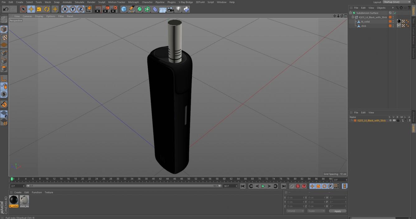 3D model IQOS Lil Black with Stick