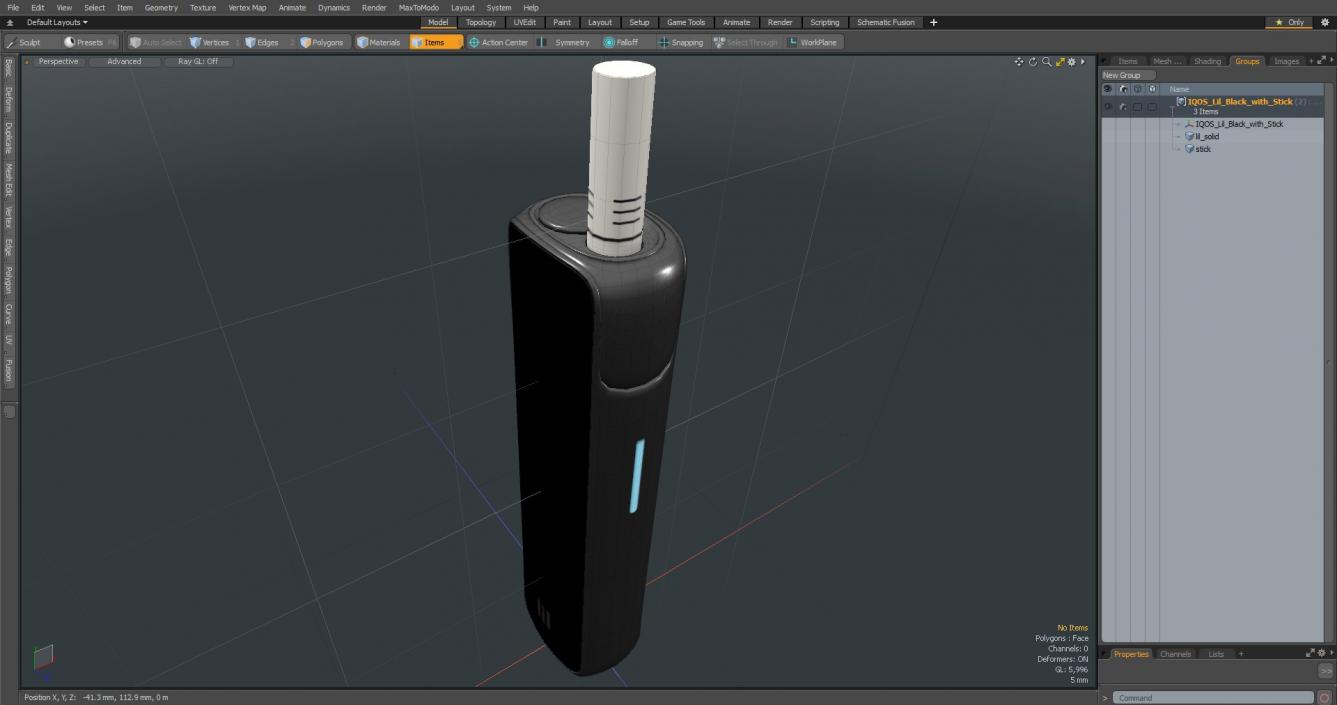 3D model IQOS Lil Black with Stick