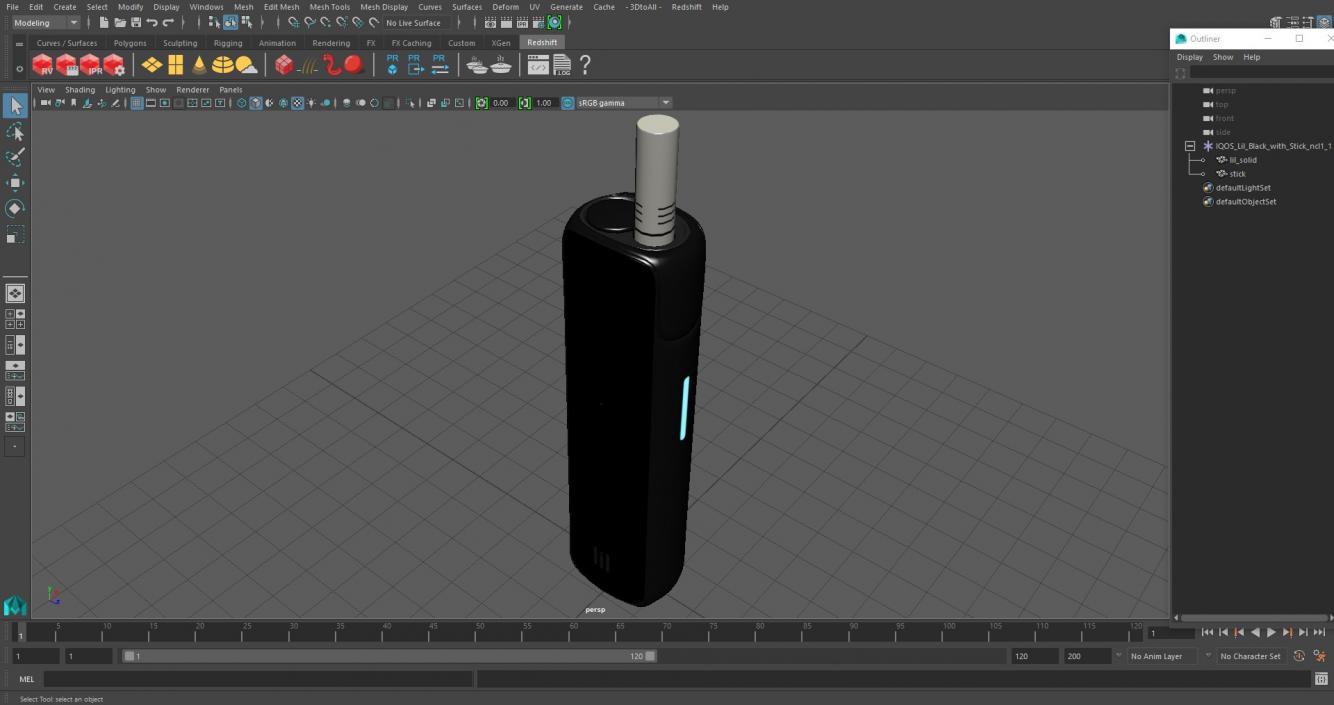 3D model IQOS Lil Black with Stick