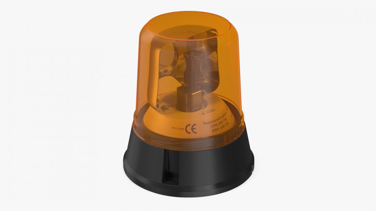 3D Flashing Rotating Beacon Orange