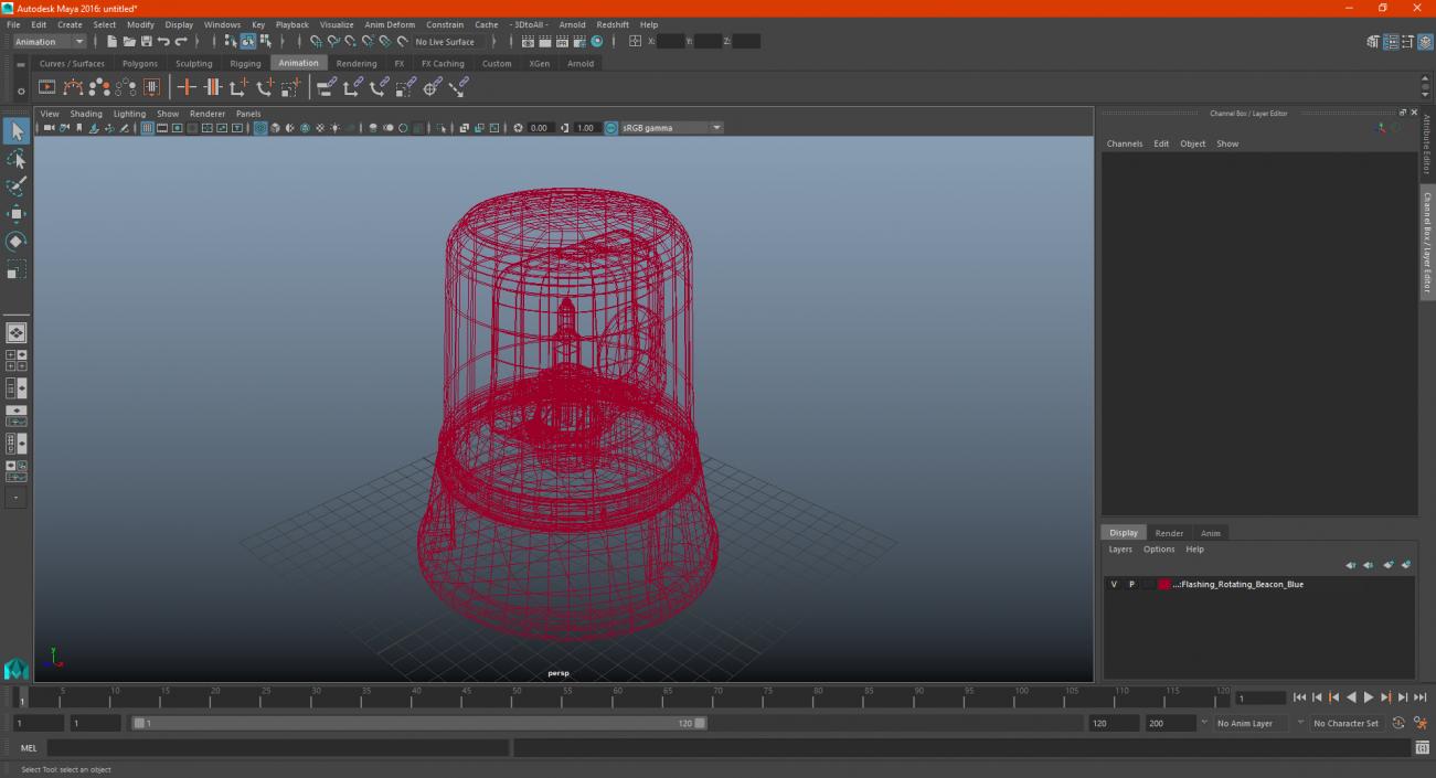 3D Flashing Rotating Beacon Orange