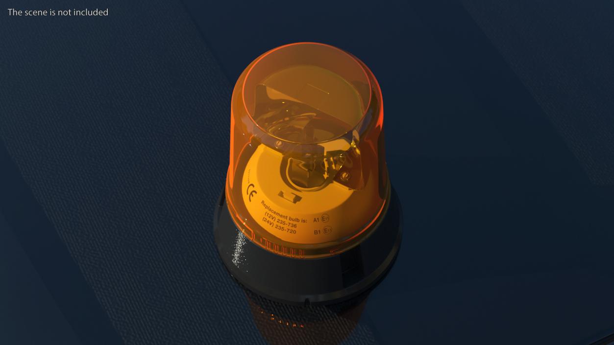 3D Flashing Rotating Beacon Orange