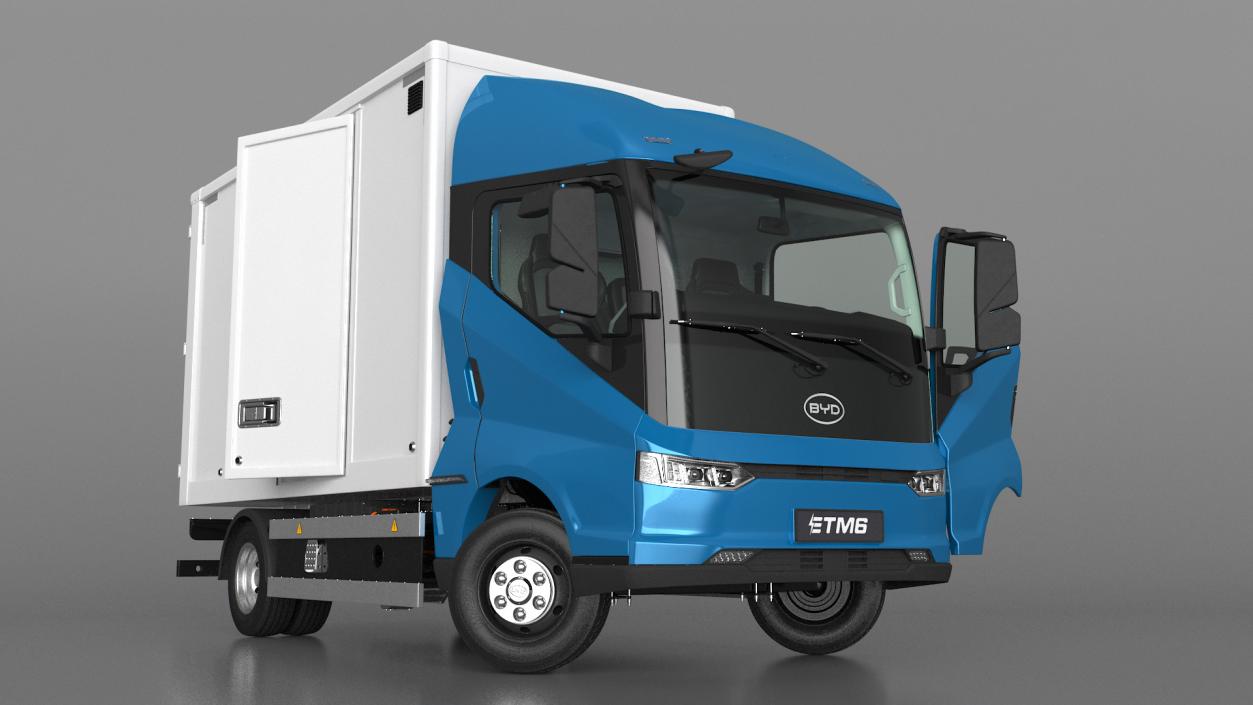 Truck BYD ETM6 Blue Rigged for Maya 2 3D