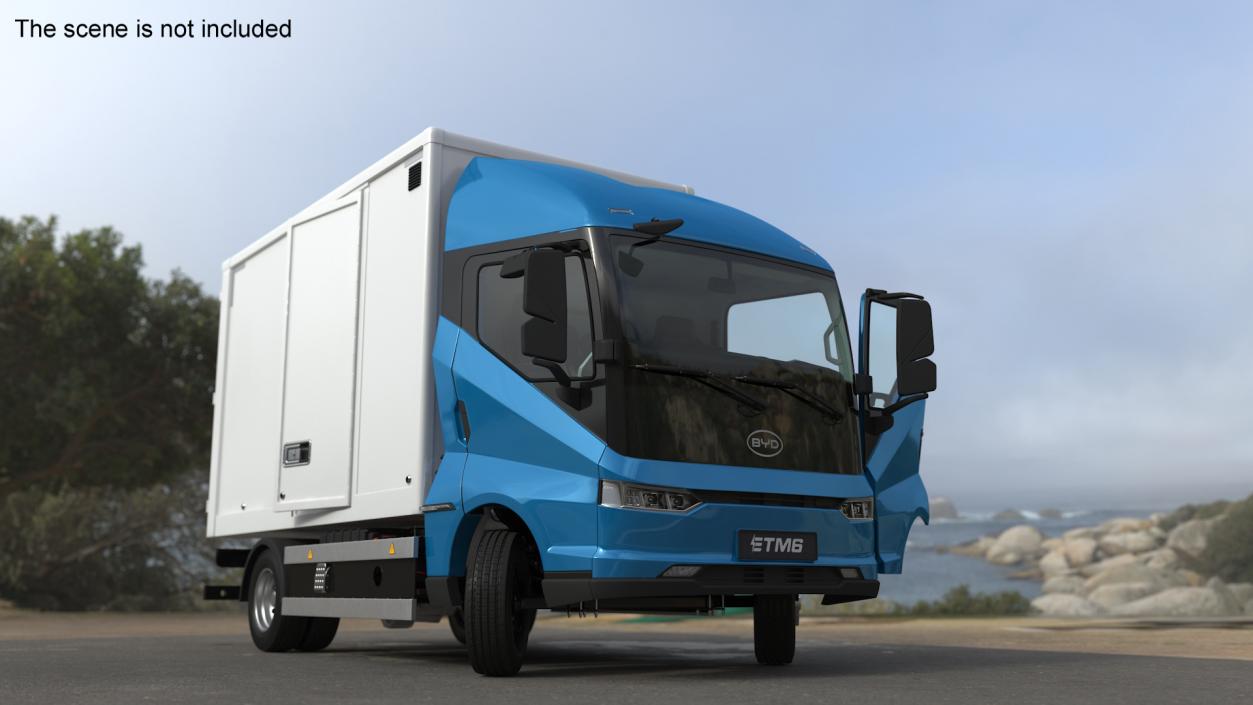 Truck BYD ETM6 Blue Rigged for Maya 2 3D