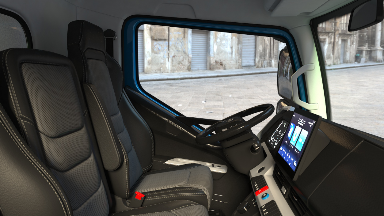 Truck BYD ETM6 Blue Rigged for Maya 2 3D