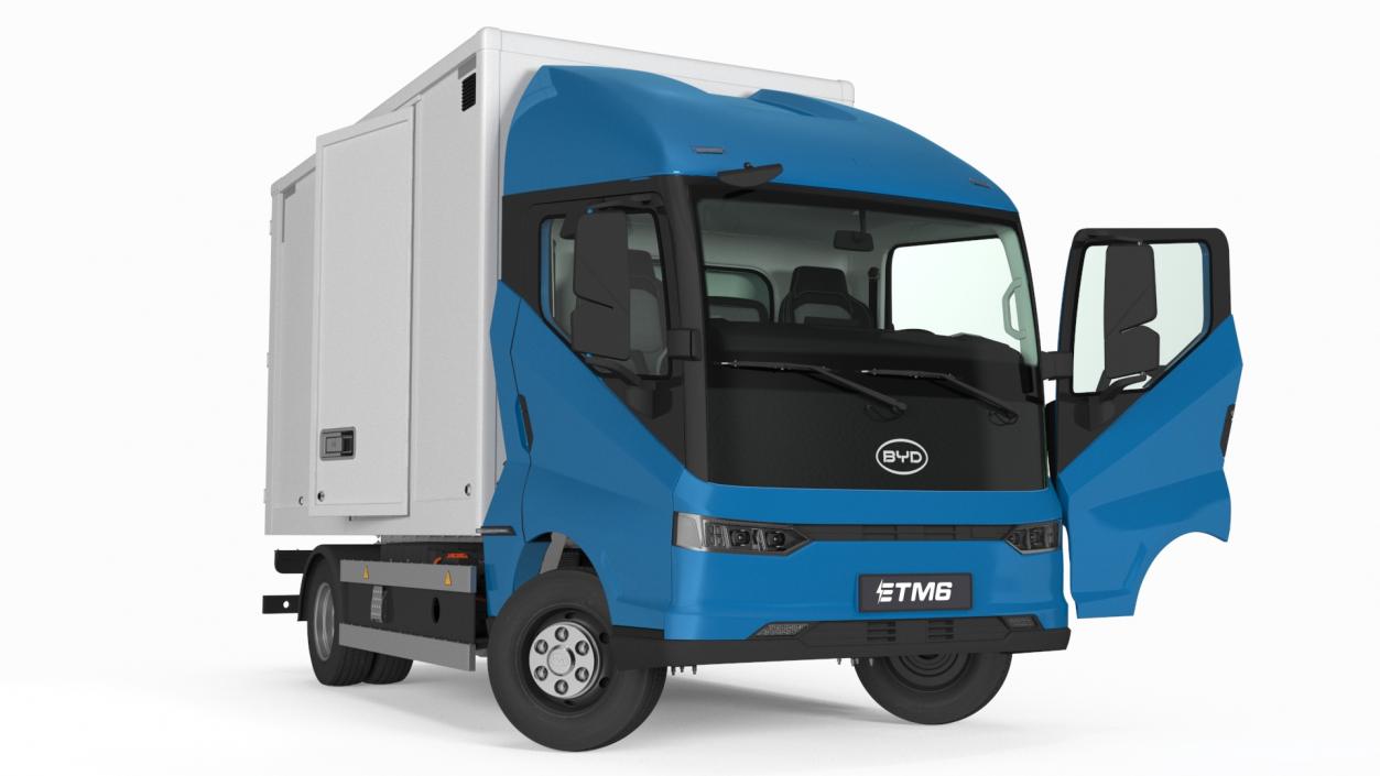 Truck BYD ETM6 Blue Rigged for Maya 2 3D