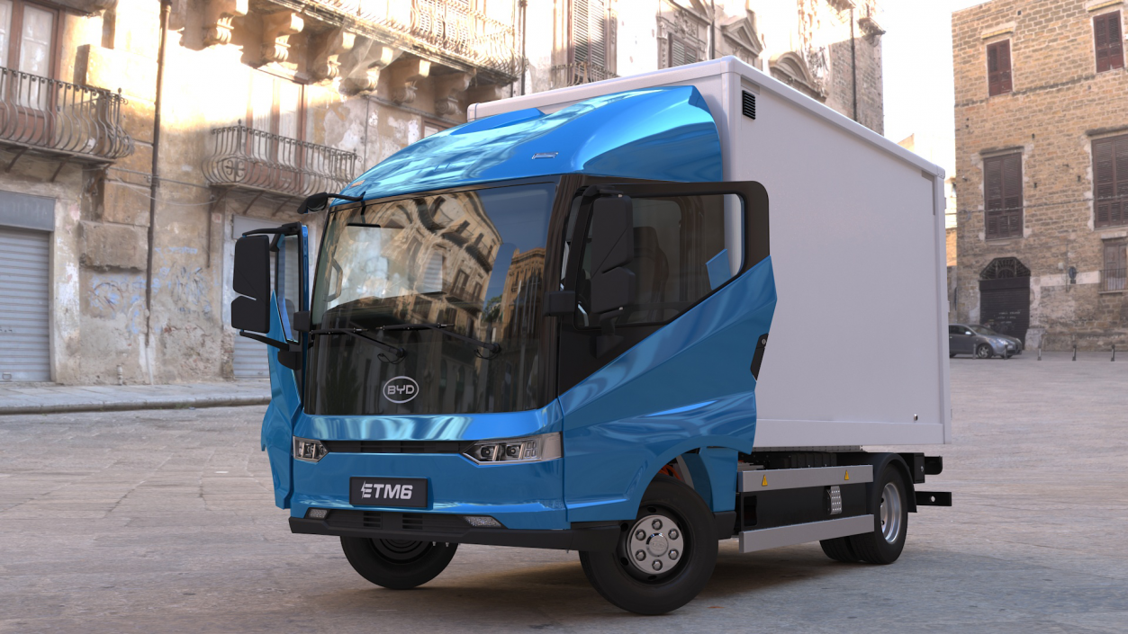 Truck BYD ETM6 Blue Rigged for Maya 2 3D