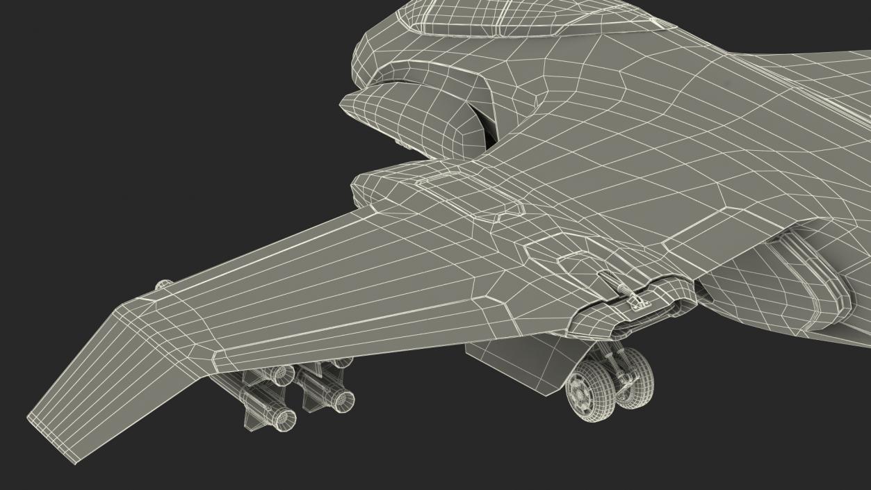 3D model Sci Fi Green Military Fighter Jet Rigged