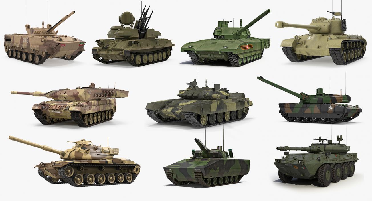 3D model Rigged Tanks Collection 2