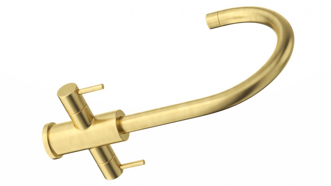 3D Monobloc Dual Lever Kitchen Mixer Tap Brass model